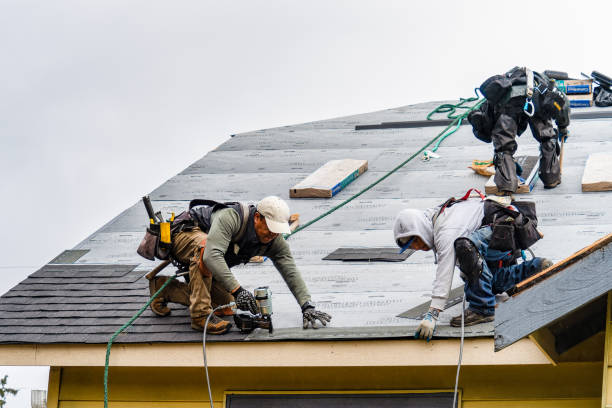 Professional Gutter Installation technician working in Tennyson, IN